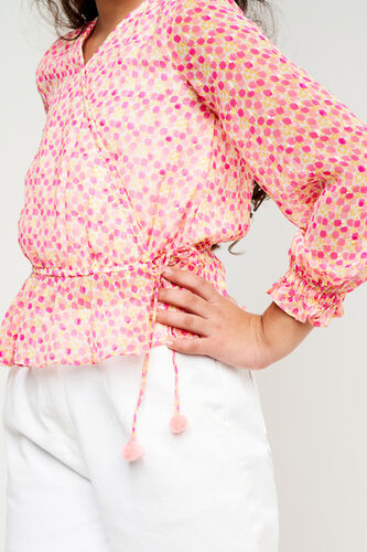 Pink Solid Flared Top, Pink, image 5